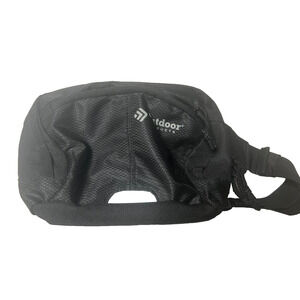 Outdoor Products Waist Fanny Pack Black Hiking Walking Biking 3 Zipper Pockets